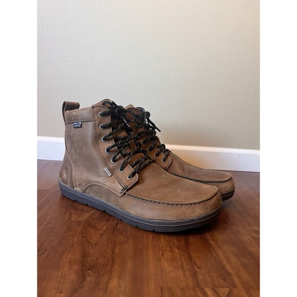 Lems Boulder Boots Waterproof Mens US 15 Dakota Brown Leather Minimalist Shoes - Picture 1 of 12